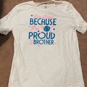 Youth girls medium “I’m proud of my brother” baseball tee